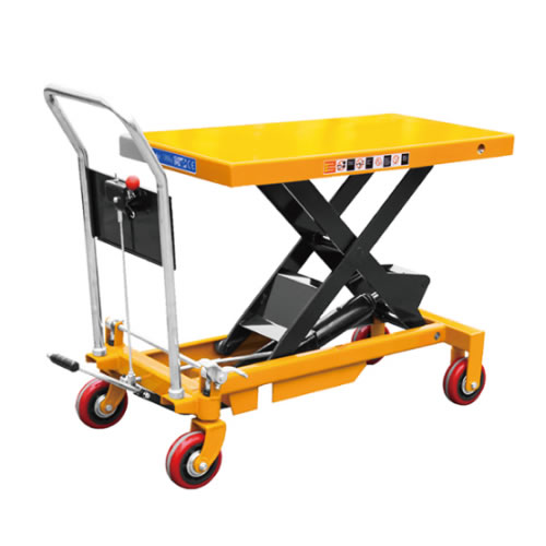 冠航牌新型液壓防夾剪叉設計手動平臺車